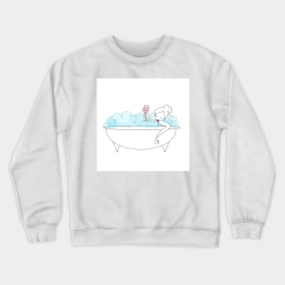 Bath Time and a Glass of Wine Crewneck Sweatshirt